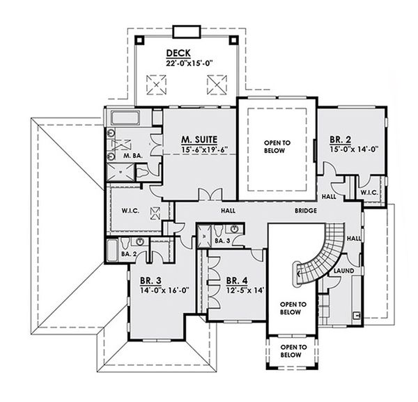 Architectural House Design - Classical Floor Plan - Upper Floor Plan #1066-18