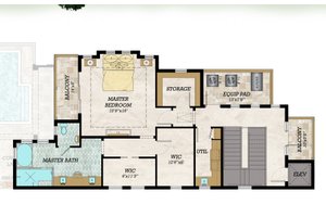 Floor Plan - Upper Floor for Beach House Plan #548-44 - 3 bed, 3.5 bath