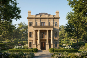 Exterior - Front Elevation 3 for Classical House Plan #119-343 - 4 bed, 3.5 bath