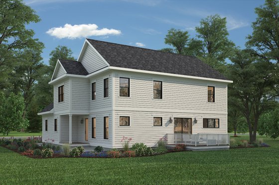 Exterior - Rear Elevation 3 for Farmhouse House Plan #497-16 - 4 bed, 3.5 bath