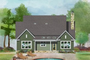 Exterior - Rear Elevation for Farmhouse House Plan #929-1035 - 4 bed, 4.5 bath