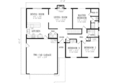 Ranch Style House Plan - 3 Beds 2 Baths 1241 Sq/Ft Plan #1-210 