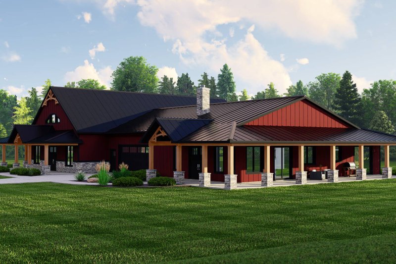 House Plan Design - Exterior - Other Elevation for Barndominium House Plan #1064-255 - 5 bed, 4.5 bath