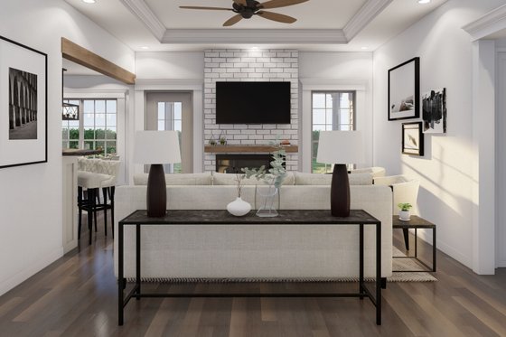 Interior - Family Room for European House Plan #17-2378 - 3 bed, 2 bath