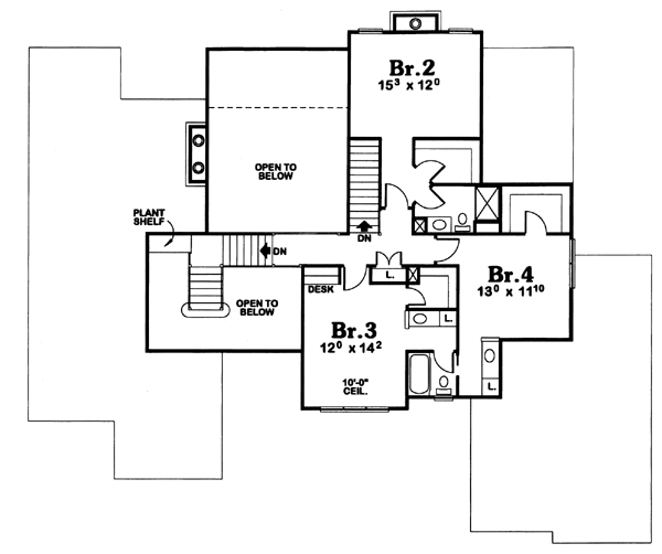 Traditional Style House Plan - 4 Beds 2.5 Baths 3440 Sq/Ft Plan #20-211 ...