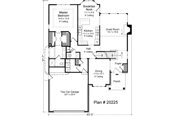 Floor Plan - Main Floor for Traditional House Plan #312-131 - 3 bed, 2.5 bath