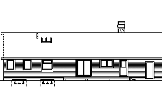 Exterior - Rear Elevation for Ranch House Plan #47-331 - 3 bed, 2 bath