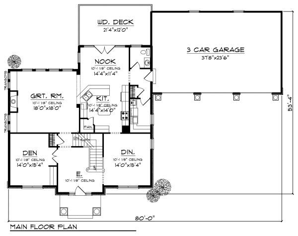House Plan Design - European Floor Plan - Main Floor Plan #70-882