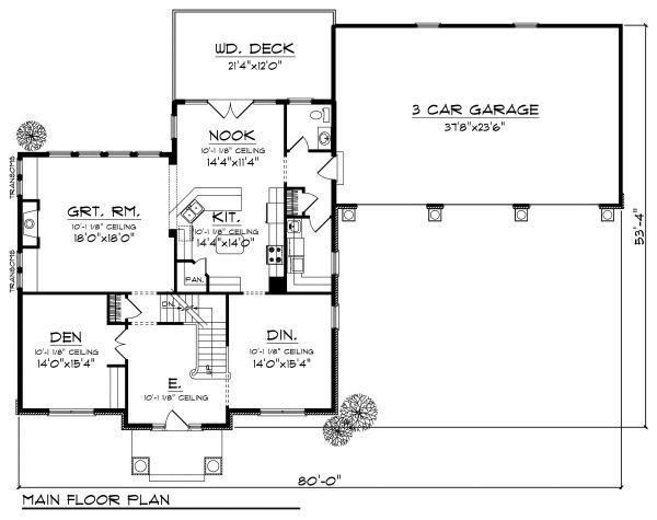 Dream House Plan - European Floor Plan - Main Floor Plan #70-882