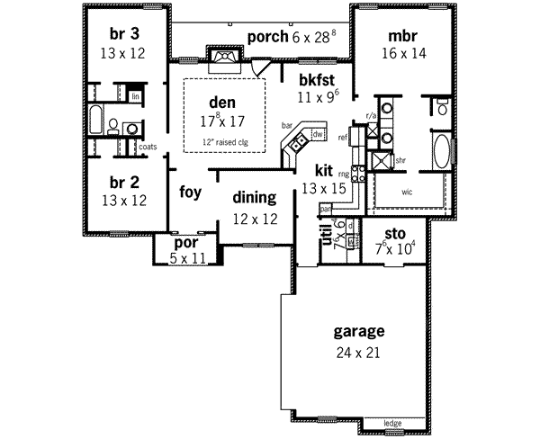 European Floor Plan - Main Floor Plan #16-327