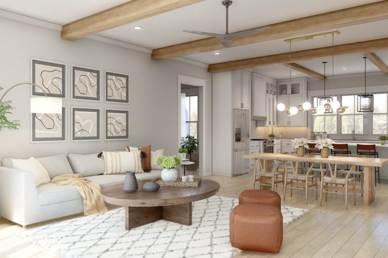 Architectural House Design - Interior - Family Room for Farmhouse House Plan #430-256 - 2 bed, 2 bath