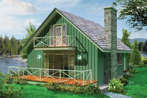 Cottage Exterior - Front Elevation Plan #57-496