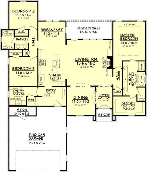 House Blueprint - European Floor Plan - Main Floor Plan #430-101