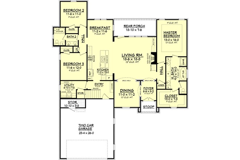 Dream House Plan - Floor Plan - Main Floor for European House Plan #430-101 - 3 bed, 2 bath