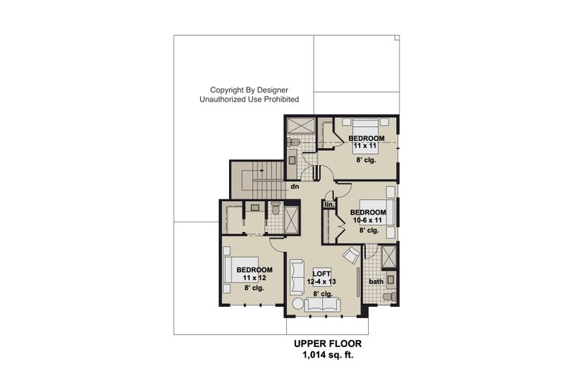 Home Plan - Floor Plan - Upper Floor for Farmhouse House Plan #51-1554 - 4 bed, 4.5 bath