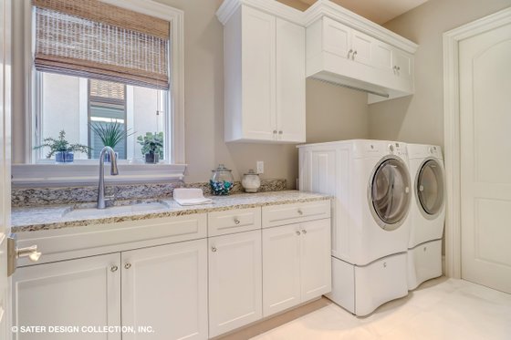 Interior - Laundry for Mediterranean House Plan #930-511 - 3 bed, 3.5 bath