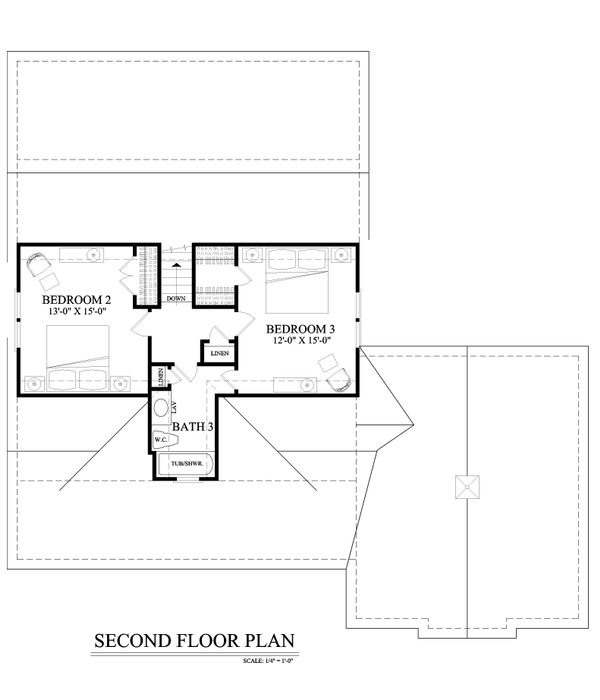 Architectural House Design - Farmhouse Floor Plan - Upper Floor Plan #137-273