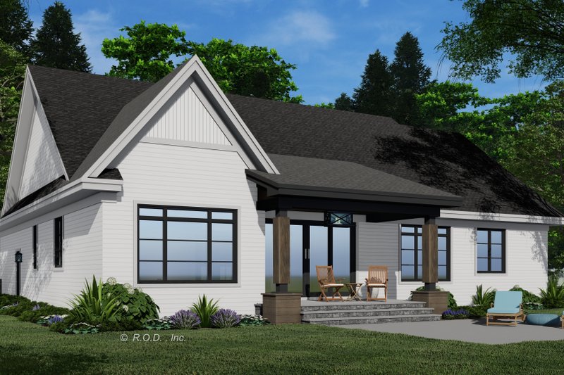 House Blueprint - Exterior - Rear Elevation for Farmhouse House Plan #51-1228 - 3 bed, 2 bath