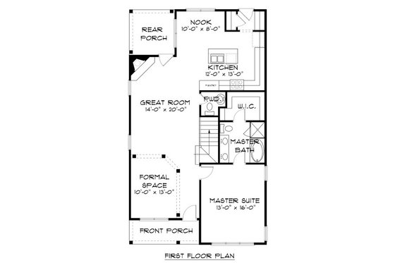 Floor Plan - Main Floor for Bungalow House Plan #413-871 - 4 bed, 3.5 bath