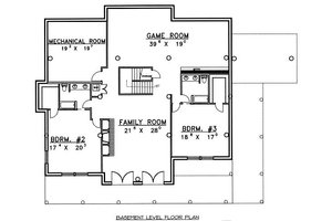 Floor Plan - Lower Floor for Log House Plan #117-506 - 4 bed, 4 bath