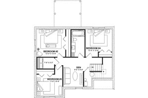 Floor Plan - Lower Floor for Bungalow House Plan #23-2814 - 4 bed, 2 bath