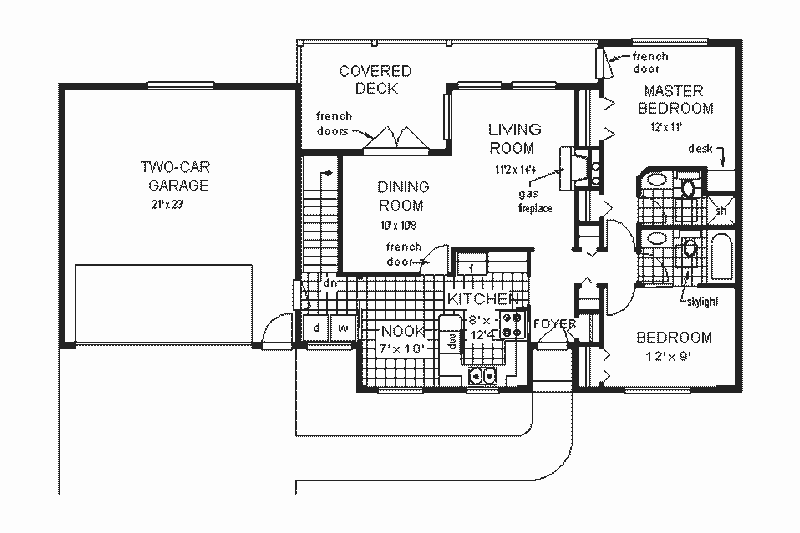 Dream House Plan - Floor Plan - Main Floor for Ranch House Plan #18-126 - 2 bed, 2 bath