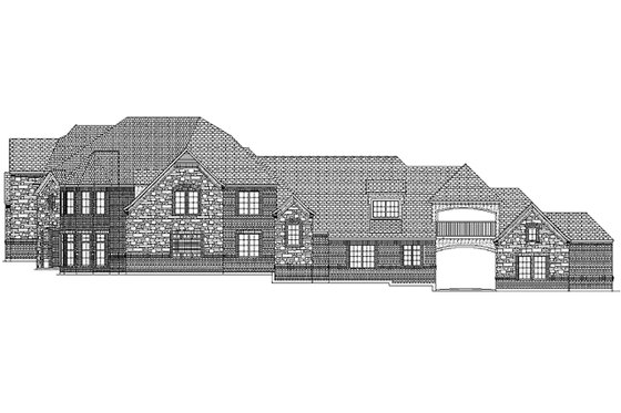Exterior - Rear Elevation for European House Plan #84-293 - 4 bed, 4 bath