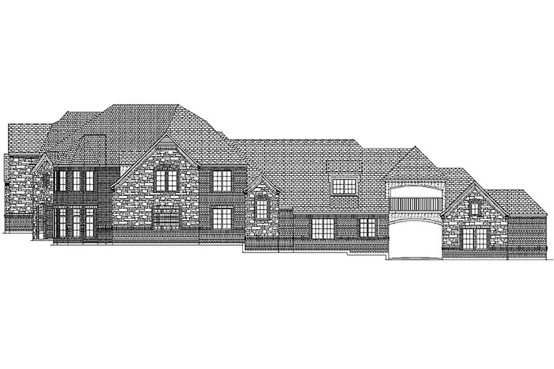 Home Plan - Exterior - Rear Elevation for European House Plan #84-293 - 4 bed, 4 bath