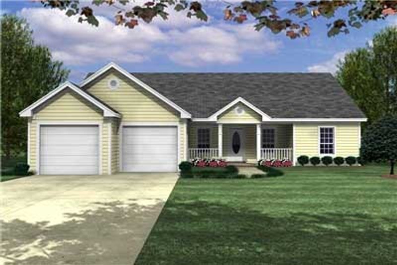 Ranch Style House Plan - 3 Beds 2 Baths 1488 Sq/Ft Plan #21-125