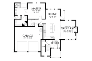 Floor Plan - Main Floor for Craftsman House Plan #48-677 - 4 bed, 2.5 bath