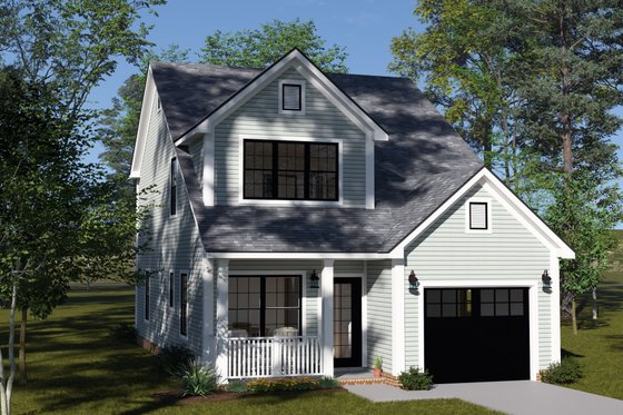Exterior - Front Elevation 3 for Cottage House Plan #513-2313 - 3 bed, 2.5 bath