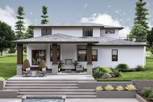 Exterior - Rear Elevation for Contemporary House Plan #455-255 - 4 bed, 2.5 bath