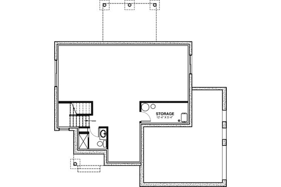 Floor Plan - Lower Floor for Farmhouse House Plan #23-2734 - 3 bed, 2.5 bath