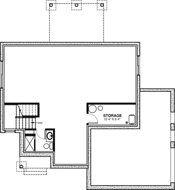 Architectural House Design - Farmhouse Floor Plan - Lower Floor Plan #23-2734