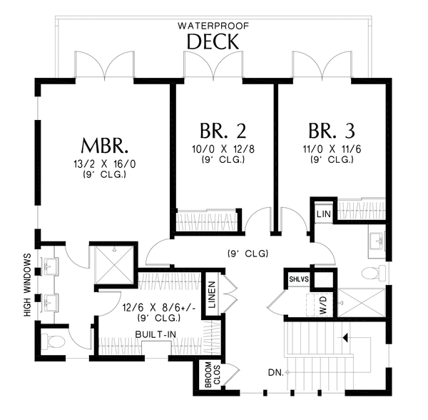 Farmhouse Floor Plan - Upper Floor Plan #48-1138