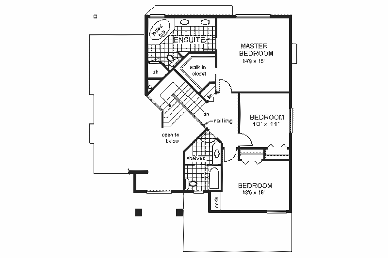 Home Plan - Floor Plan - Upper Floor for European House Plan #18-236 - 3 bed, 2.5 bath