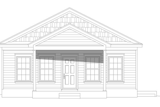 Exterior - Front Elevation 3 for Southern House Plan #932-579 - 2 bed, 1 bath