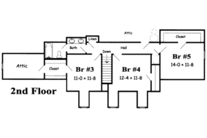Floor Plan - Upper Floor for Country House Plan #329-102 - 5 bed, 3 bath