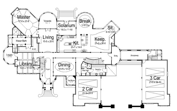 Architectural House Design - European Floor Plan - Main Floor Plan #119-172