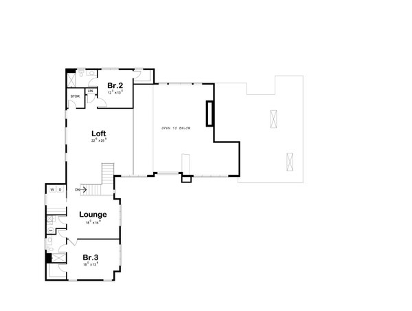 House Design - Floor Plan - Upper Floor for Contemporary House Plan #20-2646 - 5 bed, 5.5 bath
