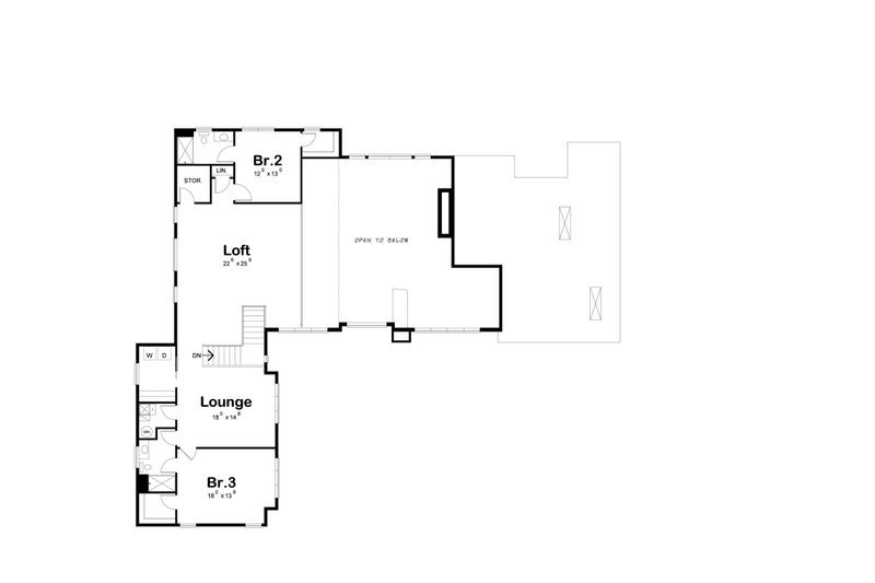 House Design - Floor Plan - Upper Floor for Contemporary House Plan #20-2646 - 5 bed, 5.5 bath