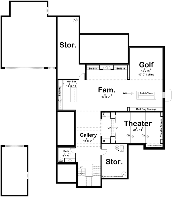 Dream House Plan - European Floor Plan - Lower Floor Plan #455-624