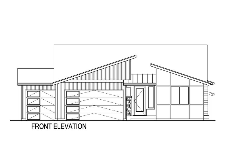 Architectural House Design - Exterior - Front Elevation 3 for Contemporary House Plan #569-74 - 3 bed, 2 bath