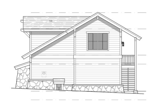 Exterior - Rear Elevation for Craftsman House Plan #899-4 - 1 bed, 1 bath