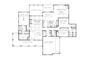 Floor Plan - Main Floor for Farmhouse House Plan #54-575 - 3 bed, 2.5 bath