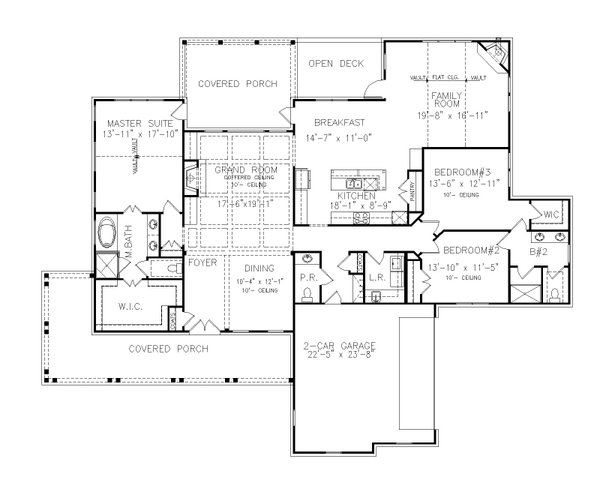 House Plan Design - Farmhouse Floor Plan - Main Floor Plan #54-575