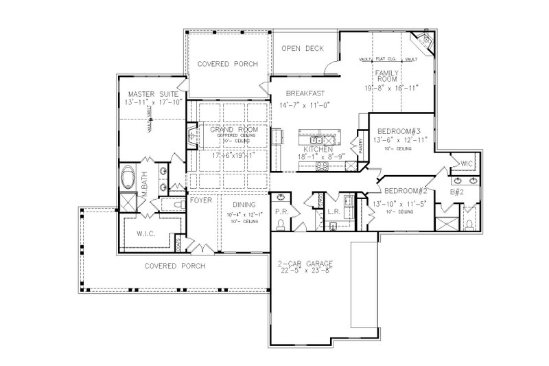 House Plan Design - Floor Plan - Main Floor for Farmhouse House Plan #54-575 - 3 bed, 2.5 bath