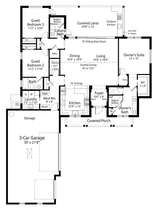 House Blueprint - Farmhouse Floor Plan - Main Floor Plan #938-113