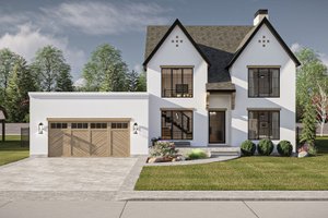 Cottage Exterior - Front Elevation Plan #455-487