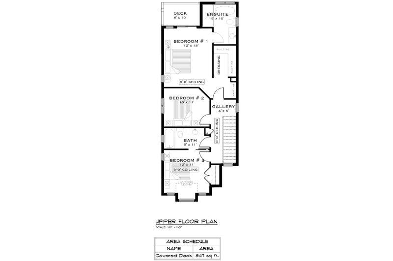 Architectural House Design - Floor Plan - Upper Floor for Cottage House Plan #1101-5 - 3 bed, 2.5 bath